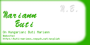 mariann buti business card